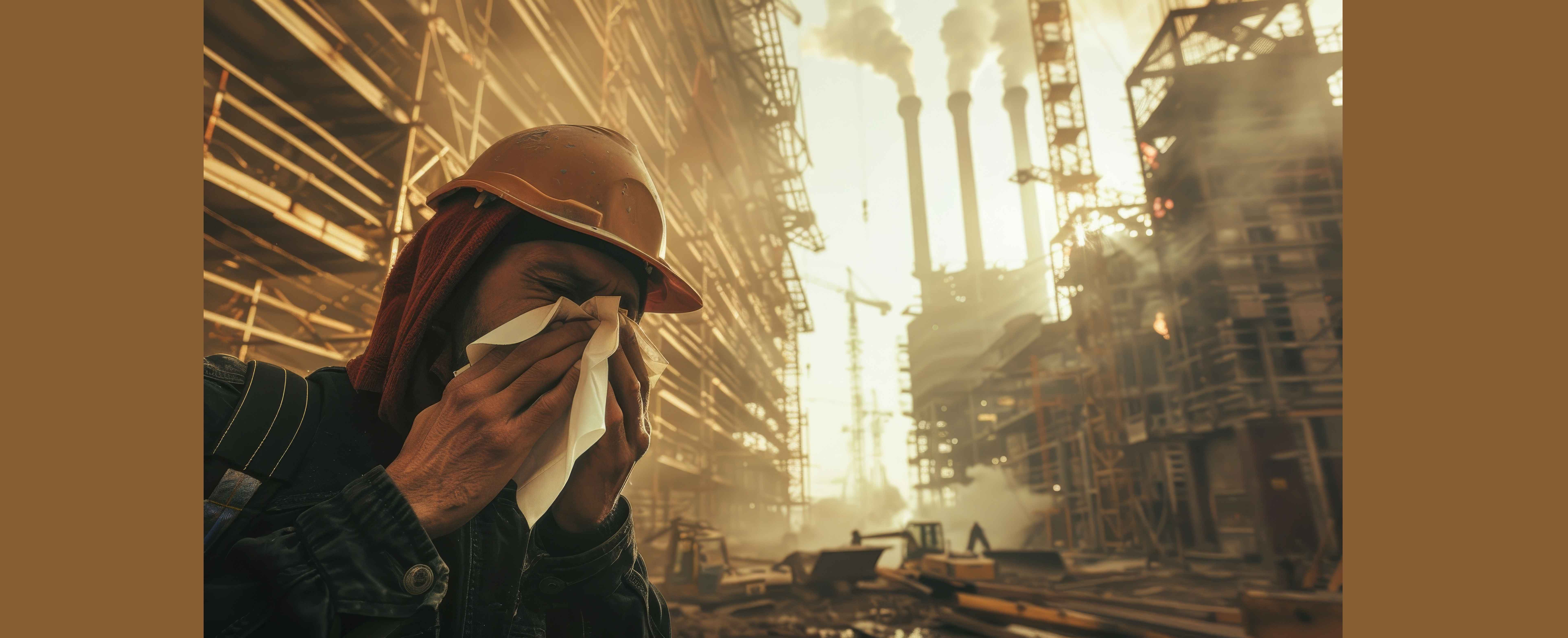 Employee covering his face fue to Workplace Exposures at Valero Refinery