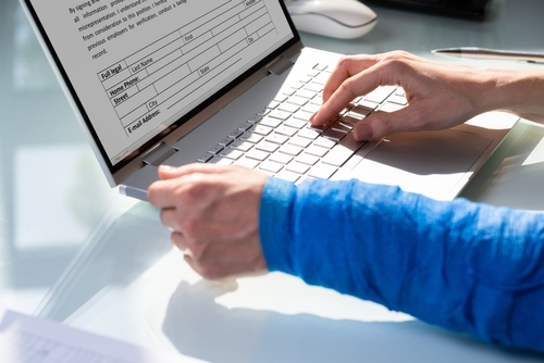 Injured Worker Compensation. Broken Arm In Office